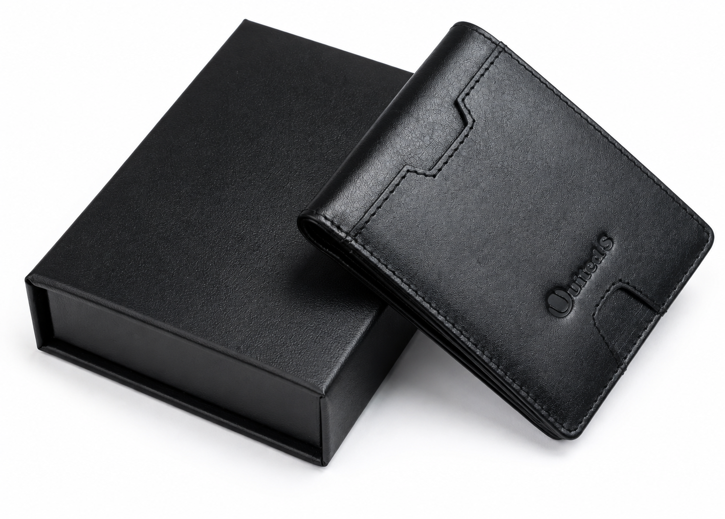 United S black wallet next to its packaging