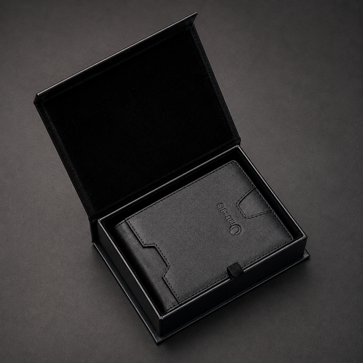 United S wallet presented in an open black box